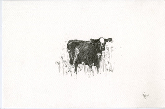 Cow III, original graphite drawing
