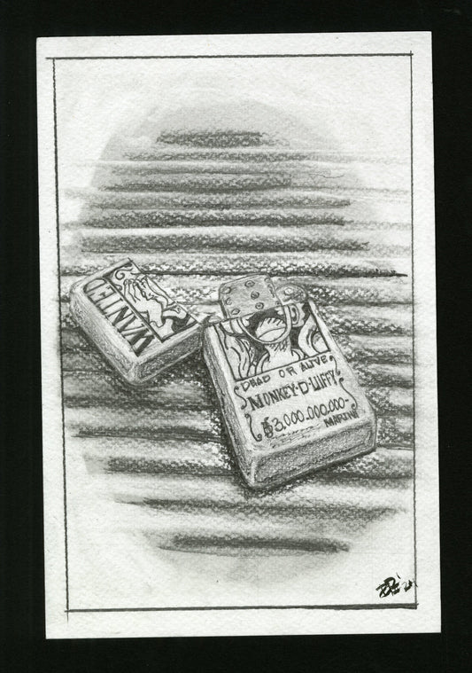 Luffy, graphite drawing of a lighter